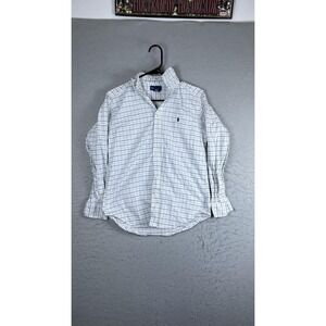 Ralph Lauren Shirt Boys Large 14-16 White Button Down Long Sleeve Pony Logo